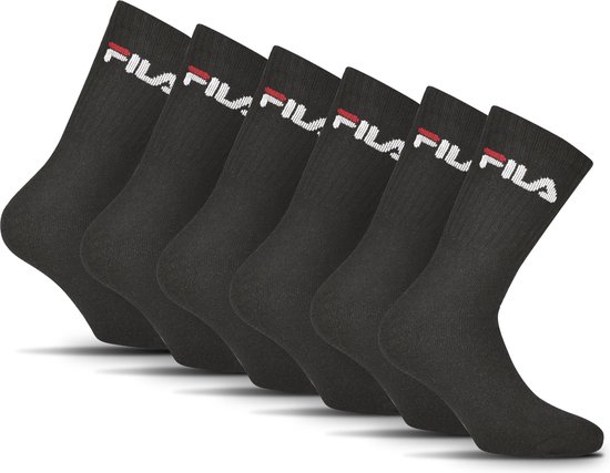 FILA - Chaussettes de sport - Paquet de 6 - Taille 39/42 - Zwart