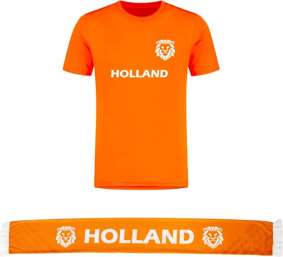 Nederlands Elftal voetbalshirt met sjaal - EK 2024 - Oranje shirt - Oranje sjaal - Voetbalshirts volwassenen - Sportshirt - Maat XL