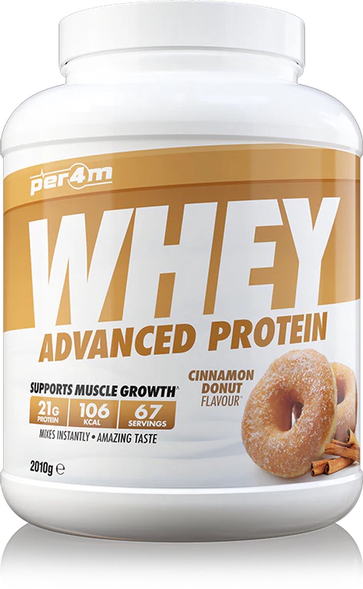 Goedkoopste Per4m - Advanced Whey Protein - Cinnamon Donut - Proteine poeder - Eiwit shake - Eiwitpoeder - 2.01kg - Whey Protein - Eiwitshakes - Whey Proteine - Protein - Proteine - Proteine Shake - Shake - Fitness - Krachttraining - Gym