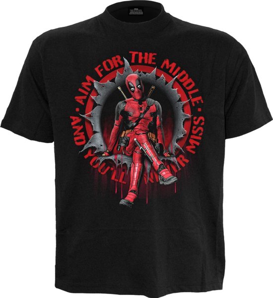 Deadpool Aim For The Middle Heren T-shirt - zwart - XXL
