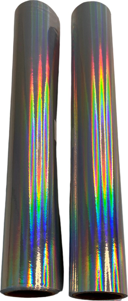 MGM Trading - set van 2 holografische zelfklevende vinyl rollen, 1,5 m x 30 cm, permanente opaal regenboog wrap voor kunst en hobby, signage, scrapbooken, Silhouette Cameo, knippen en decals