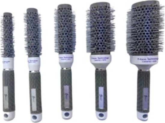 Guardian Beauty Set de brosses à cheveux rondes en Ceramic + ion pour adulte 5 pièces - Avec support gratuit