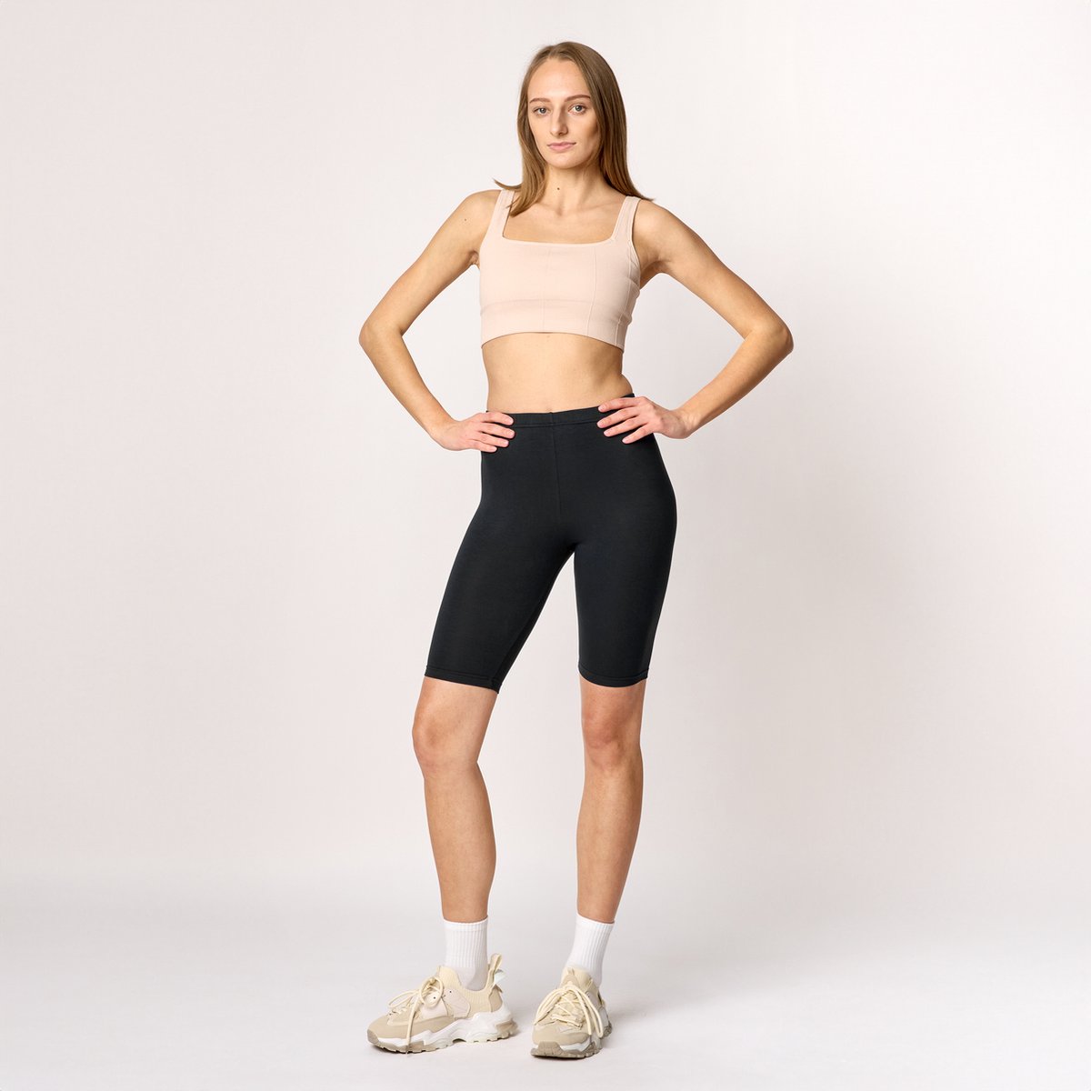 Merry Style MS-MS10-145-LE Dames Leggings - Sport - Vrijetijdsbroek - Kort - Viscose - Sporbroek - Yogabroek - Zwart - S