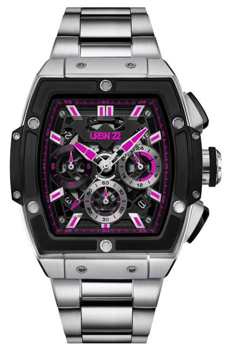URBN22 Iron Rebelious Pink streetlife chronograaf horloge