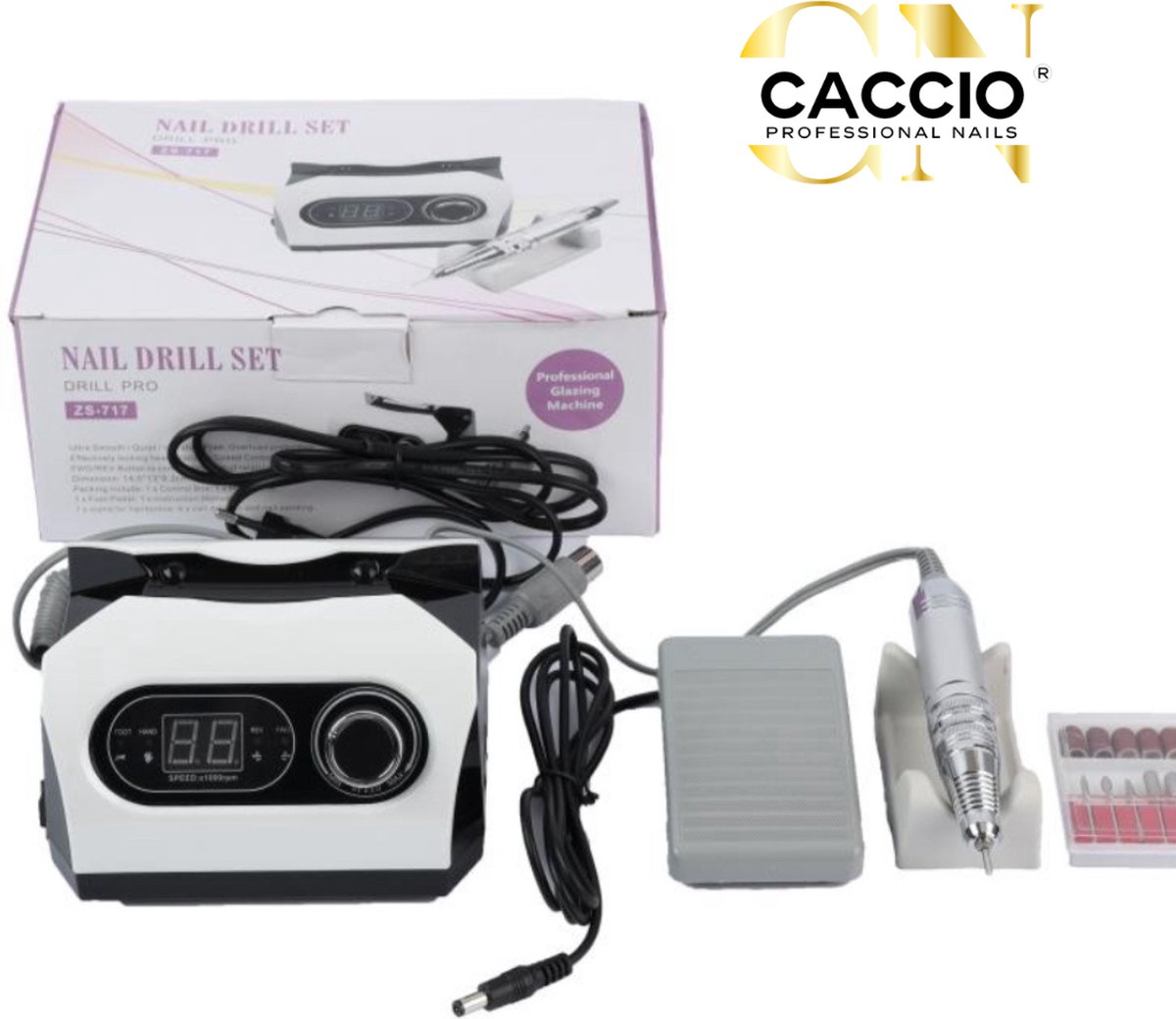 Elektrische Nagelvijl - Nagefrees - Nagelvijl elektrische - 65Watt - 35000RPM - Inclusief 6 Bitjes/schuurrolletjes - Manicure /Pedicure Voeten en Handen - Elektrische nagelvijl Set - Acrylnagels - Gelnagels - Nepnagels - Vijl - Nagels - Manicure Set