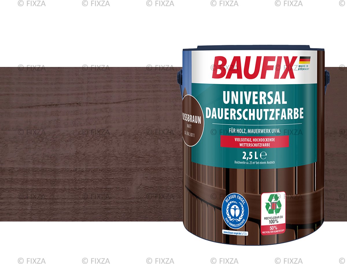 BAUFIX Universele Dekkende Tuinbeits notenbruin 2,5 Liter