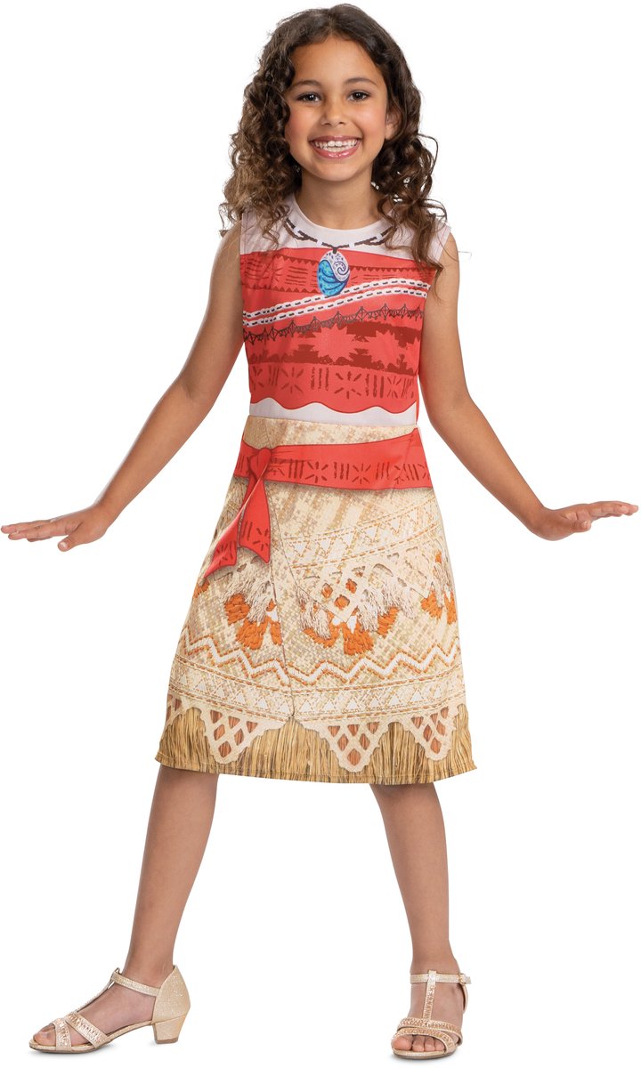 DISNEY - MOANA, kostuum Moana/Vaiana Basic Plus, Maat M (7-8 jaar), Meisjes