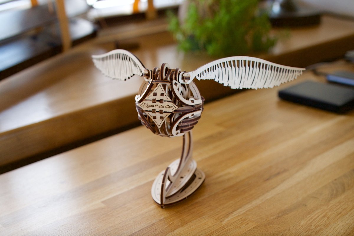 UGEARS 3D Modelbouw - Golden Snitch™ - Harry Potter™ - Mechanisch Bouwpakket Hout - Educatief Speelgoed — afbeelding 8