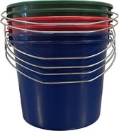 HL - 6x Sturdy - Seaux - Seaux - seau ménager - Seau de chantier - Avec poignée - 12L - 2x Blauw - 2x Rouge - 2x Vert