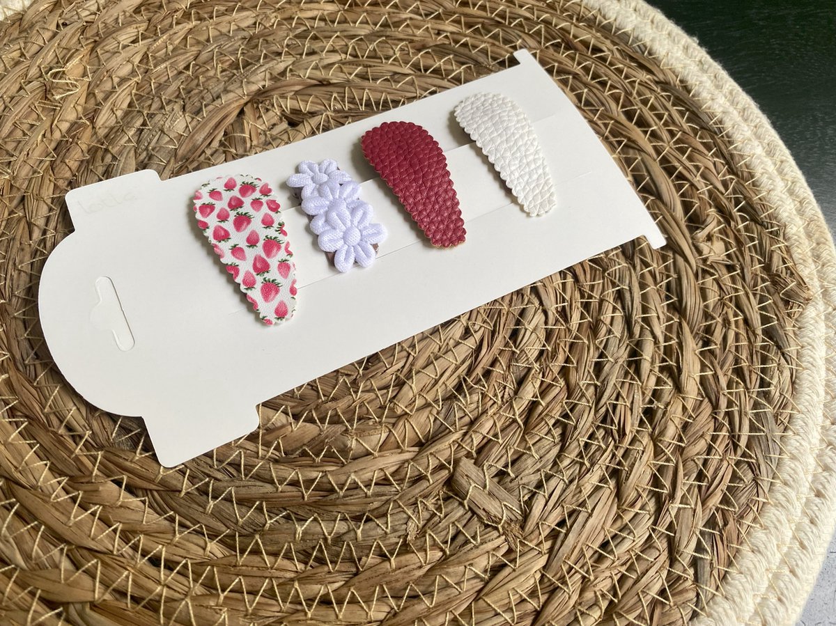 Antislip haarspeldjes Lotte - haarspeldjes- haarspeldjes voor meisjes - haaraccessoires - haarspeldjes - haarknipjes baby - kinderknipjes - aardbei knipjes babyknipjes - kinder accessoires