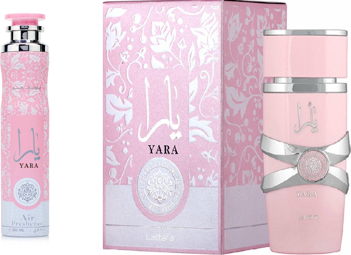 LATTAFA YARA EDP W (100ML) & 'Lattafa Air Freshener YARA Spray 300 ML
