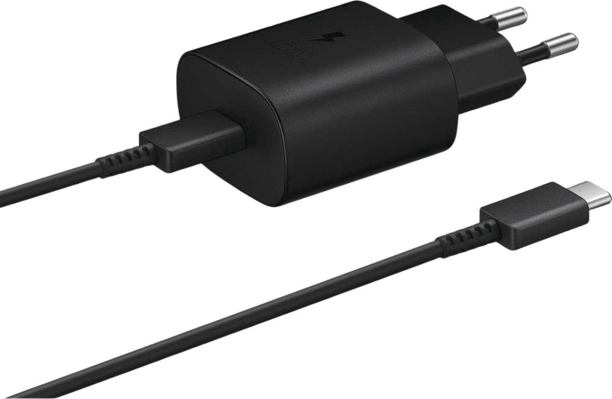 Samsung - Fast Charge 25W Power Adapter - 220V Lader - incl. USB-C naar USB-C Kabel - Zwart op Prijzenvolger.com