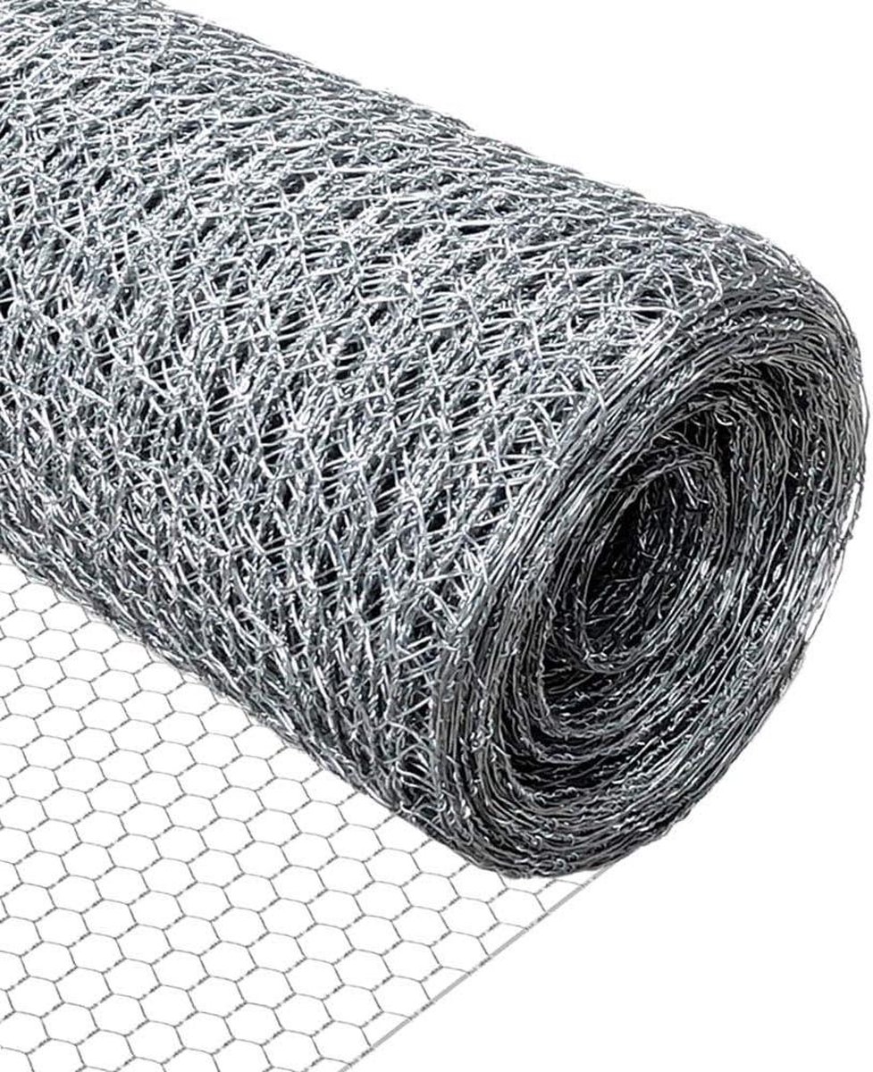 Versterkt kippenhek 100 cm x 25 m 13 mm gaas zeshoekige draad kippenhok pluimveehouderij gegalvaniseerd