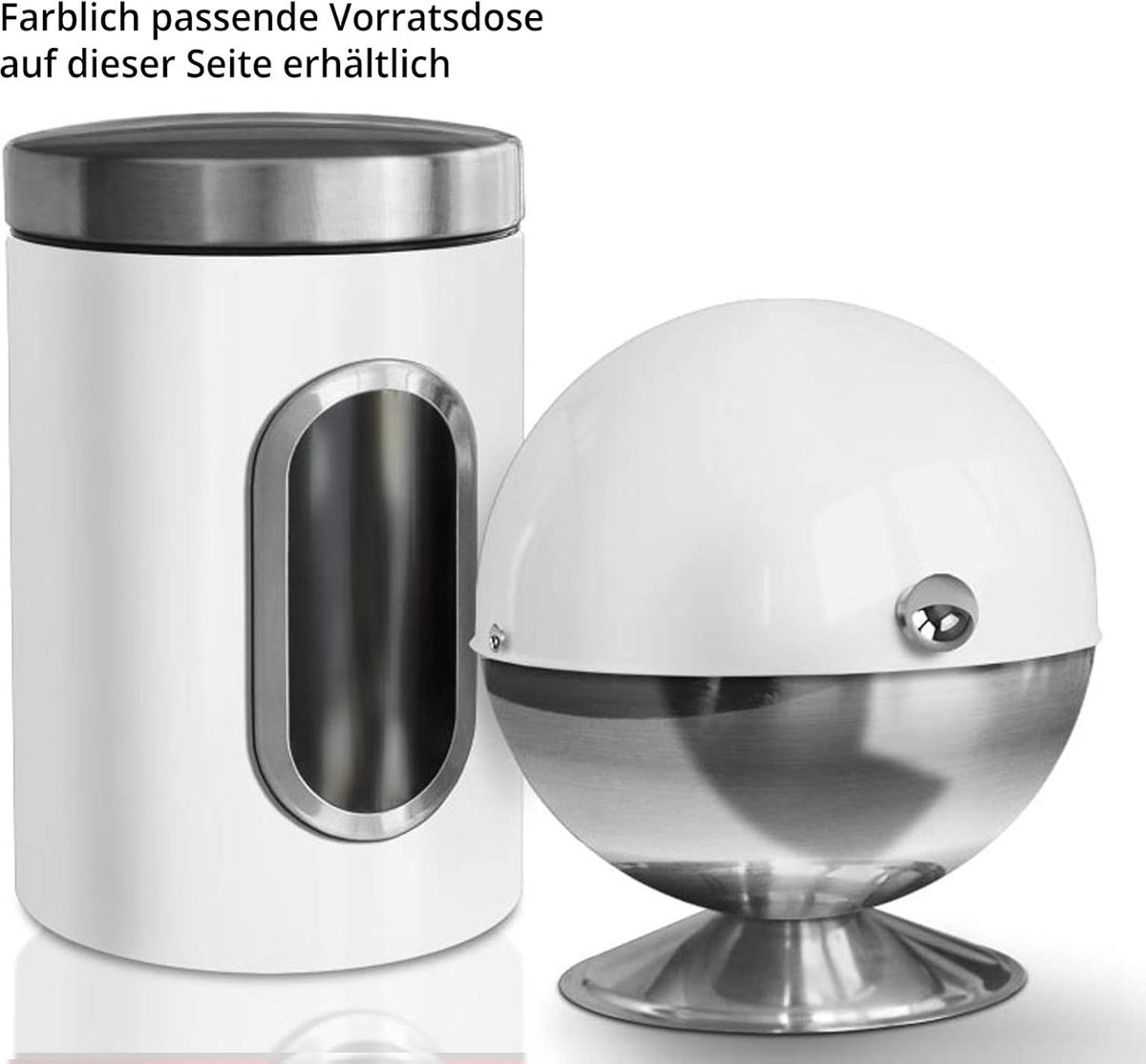 Sucrier Rond En Acier Inoxydable Avec Couvercle Rabattable - Capacité 473g - Pour Sucre, Bonbons, Noix - Design Moderne