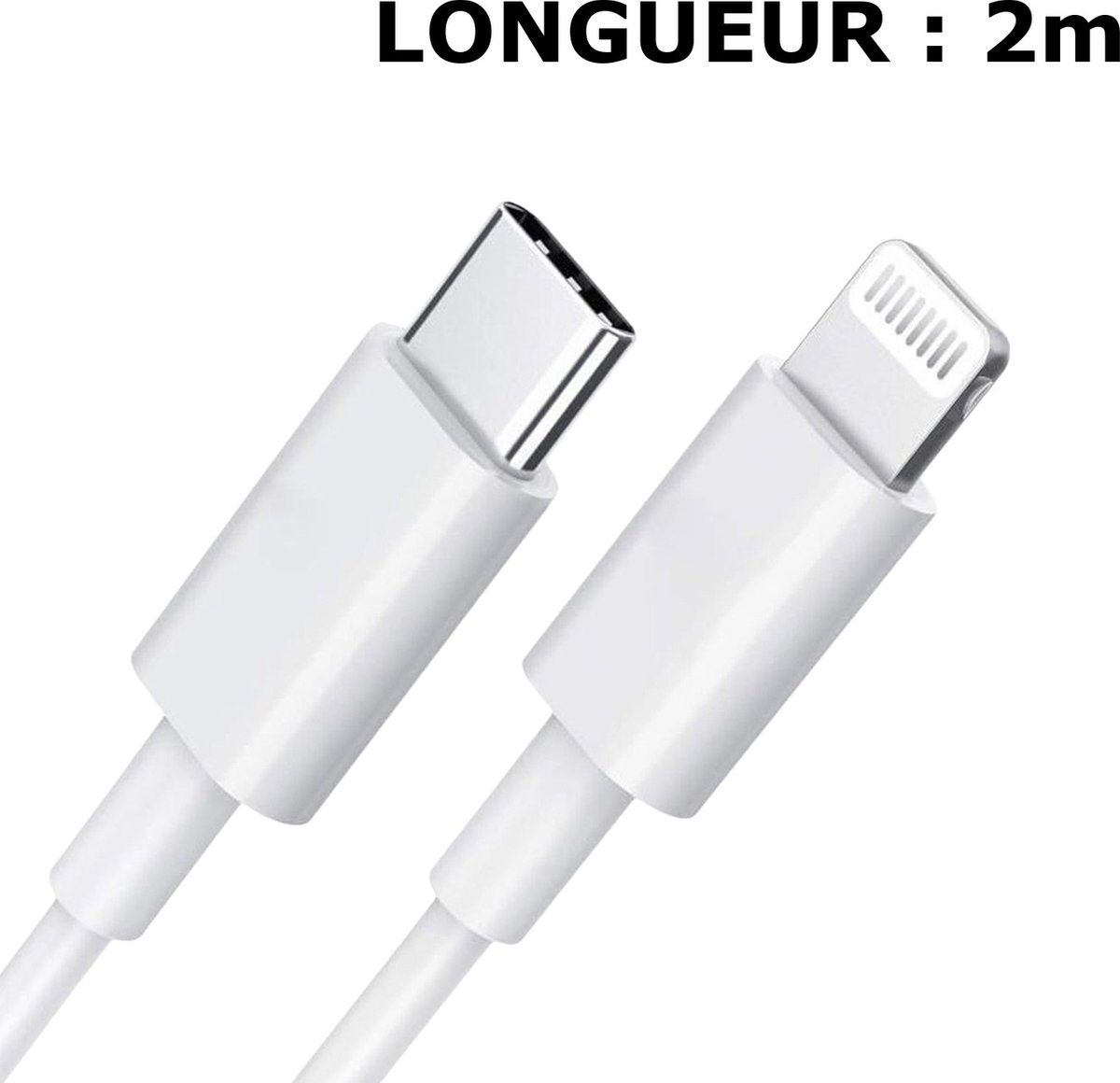 DLH USB-C CABLE TO APPLE LIGHTNING CERTIFIED MFI 2M 3.25A/65W MAX Wit