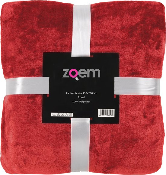 Zoem - Fleece deken - fleece plaid - 150 x 200 - super zacht - 280 gsm - Rood