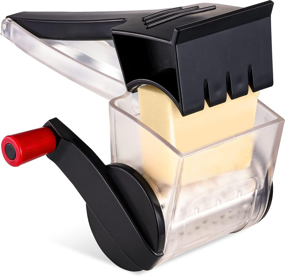 Kaasrasp met zwengel compacte Parmezaanse kaasrasp voor de keuken vaatwasmachinebestendige trommelrasp met roestvrijstalen lemmet voor kaas noten chocolade en meer
