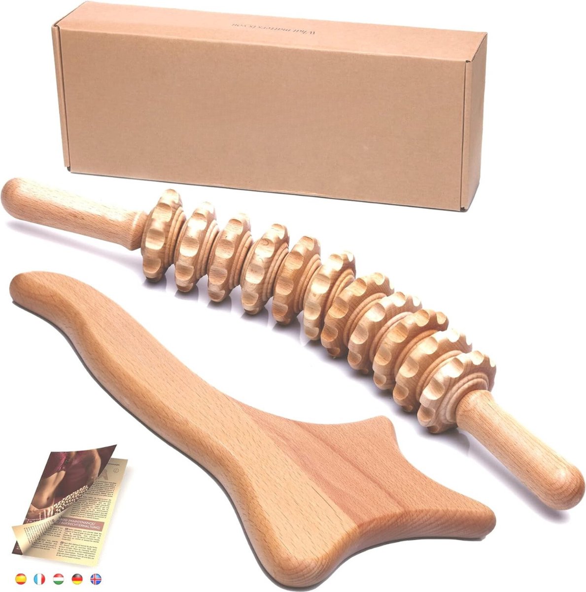 Goedkoopste Maderotherapie set - Madero - Massage roller - Houttherapie - Anti-cellulitis - Maderotherapie set massage - Massage hout
