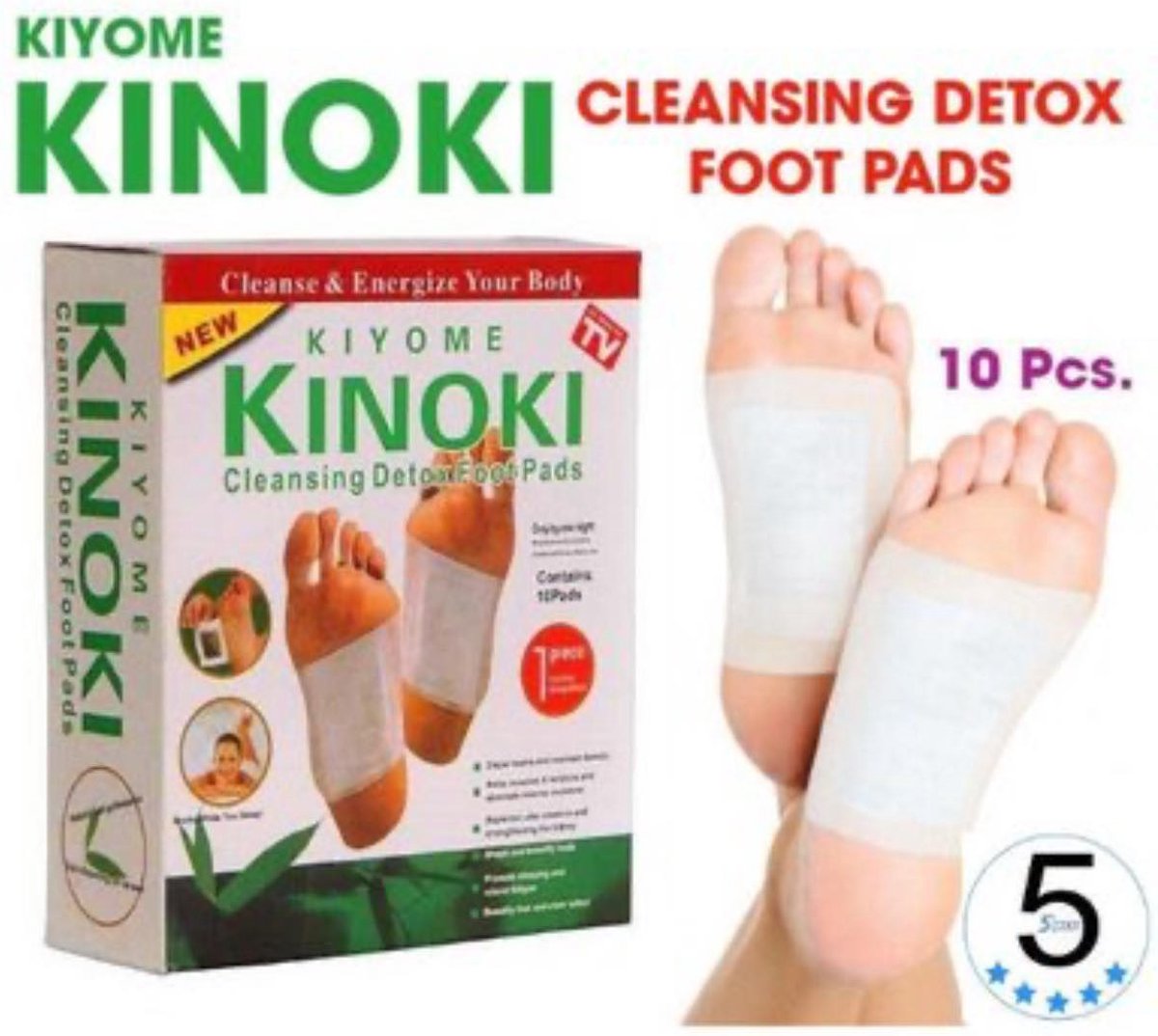 Goedkoopste Kinoki Detox Voetband Pleister voor het verwijderen van gifstoffen 10 stuks, Maak uw leven gemakkelijker!