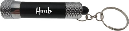 Lampe de poche | Porte-clés | Avec nom | Noir | Huub