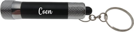 Lampe de poche | Porte-clés | Avec nom | Noir | Coen