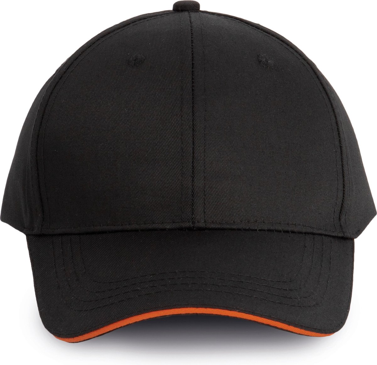 WK. Designed To Work Contrasterende sandwichpet 6 panelen Oeko-Tex WKP145 - Black / Orange - One size