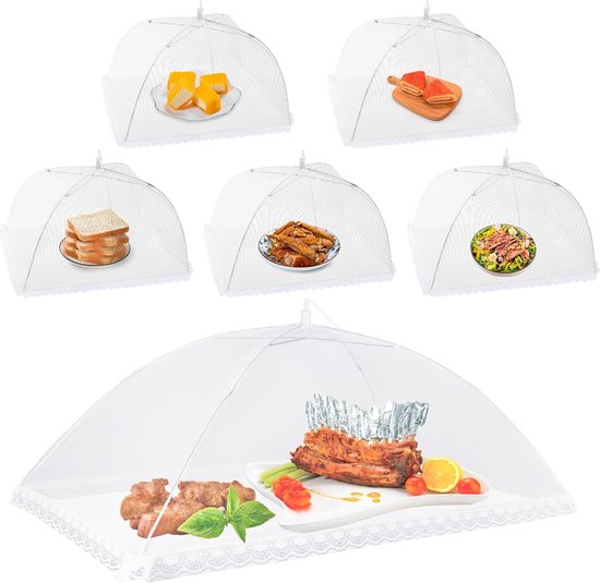 Lot De 4 Moustiquaires Alimentaires Pliables 30,5 Cm - Filet Anti-mouches Pour Fruits, Gâteaux, BBQ (jaune, Bleu, Vert, Violet)