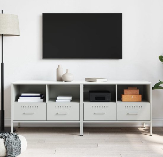 Meubles TV vidaXL 2 pièces 68 x 39 x 50,5 cm Acier Blanc