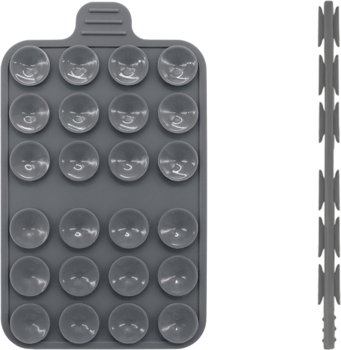 Tectier Dubbelzijdige Zuignap voor Telefoon - Zuignap Telefoon – Zoals Octobuddy – Zuignap Telefoonbutton – Zuignap Hoesje - 55mm x 91mm x 5mm - Herbruikbare Zuignap - Plakt aan Beide Kanten – Grijs