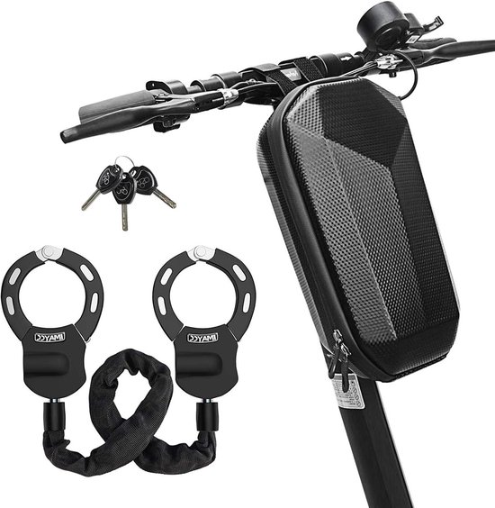 GuKKK E Scooter Slot, Handboeislot met sleutel, fietsslot voor E Scooter met rubberen lock-huls, 93CM, 1.46KG, hoog beveiligingsslot ideaal voor scooter, fiets & e-bike, motorfiets