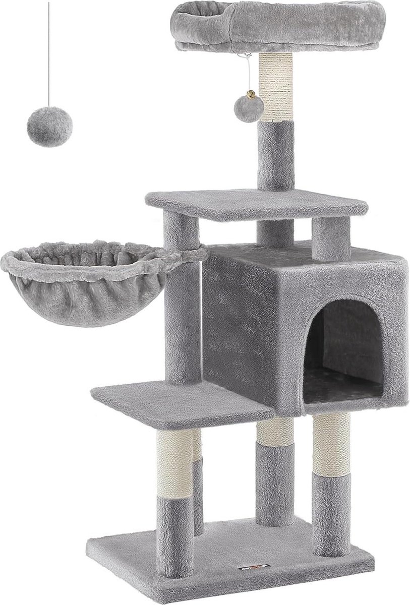 Krabpaal 110 cm hoog lichtgrijs PCT52W voor je kat- FEANDREA Krabpaal