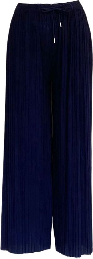 Foto: Hoogwaardige dames flare broek pants flared pantalon donkerblauw maat xl