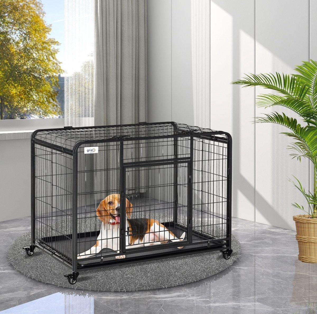 Hondenbench - Bench - Bench voor honden - Hondenbench Opvouwbaar - Verrijdbaar - 95x58x70cm