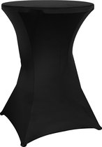 Statafelrok - 1 Stuks - Statafelhoes - ∅ 80-85 x 110cm - Wasbare en Elastische stof - Statafelrok Zwart - Stretch Rok - Topcover - Zwart - van Saaf