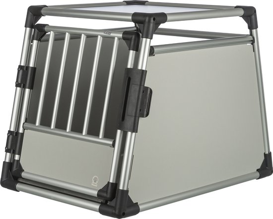 Trixie Transport Box Aluminium - Transportkooi - 63 cm x 65 cm x 90 cm - Zilverkleurig/Zwart