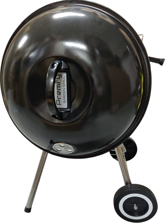 Premfy Luxe Kogelbarbecue - Houtskoolbarbecue - Ronde Barbecue op Wielen - 46x76 cm - Instelbaar Luchtrooster - Grilloppervlak Ø 45 cm - Met As Vanger - BBQ Grill - Kettle - Zwart van Premfy Luxe — afbeelding 4