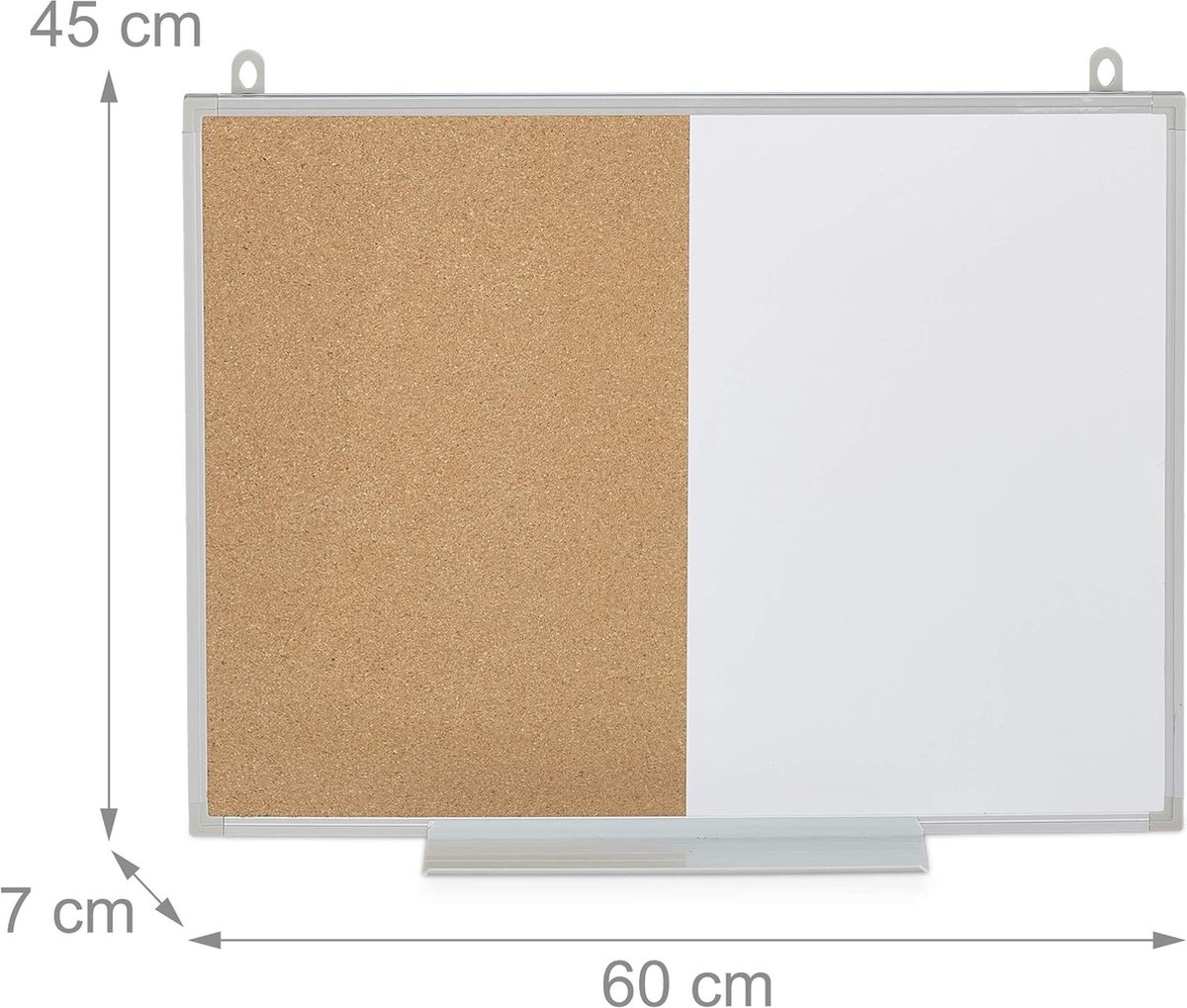 "2-in-1 Combinatiebord – Kurk & Magnetisch, 45x60cm, met Plank"