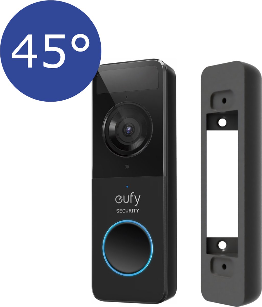 SmarThuis - Hoekbeugel geschikt voor Eufy Video Doorbell Battery Slim - hoekbeugel van 45 graden - inclusief montage materiaal - sterk en milieubewust