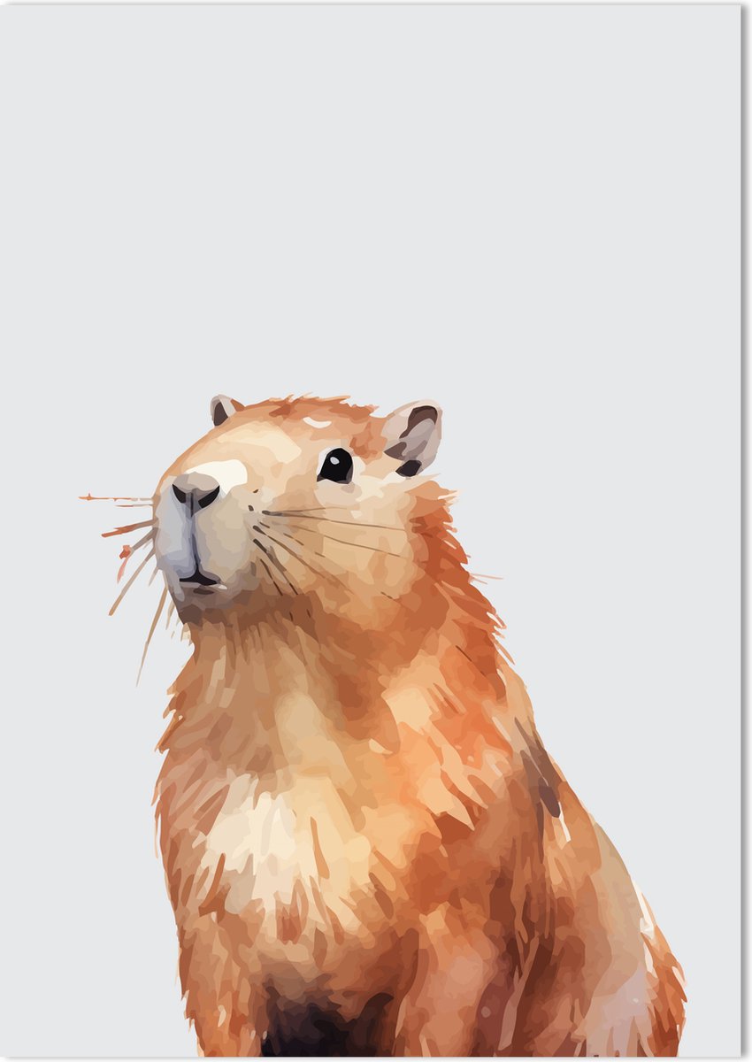 Capybara Poster 70 x 50 cm - Poster Kinderkamer - Dierenposter - Babykamer decoratie