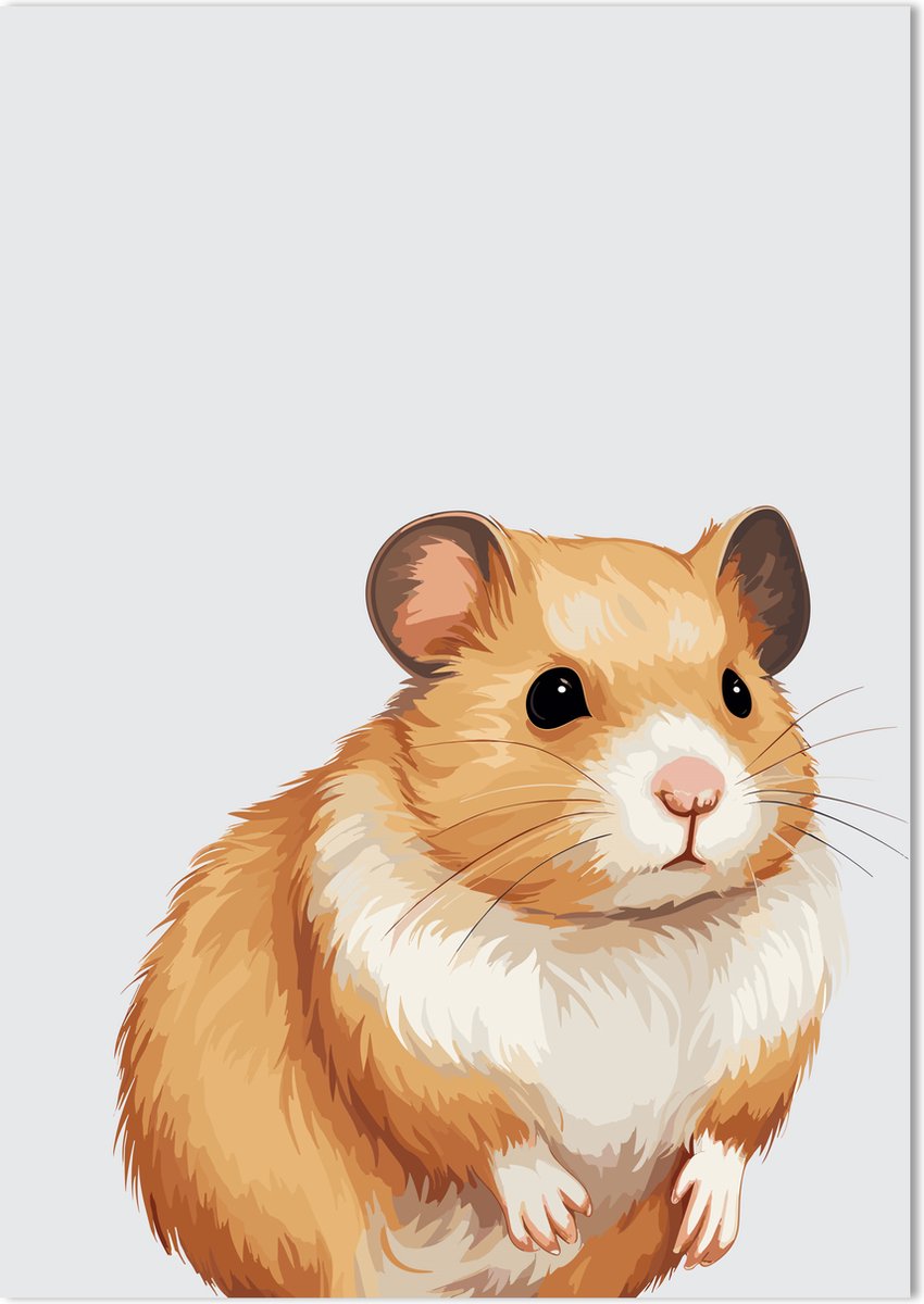 Hamster Poster 70 x 50 cm - Poster Kinderkamer - Dierenposter - Babykamer decoratie