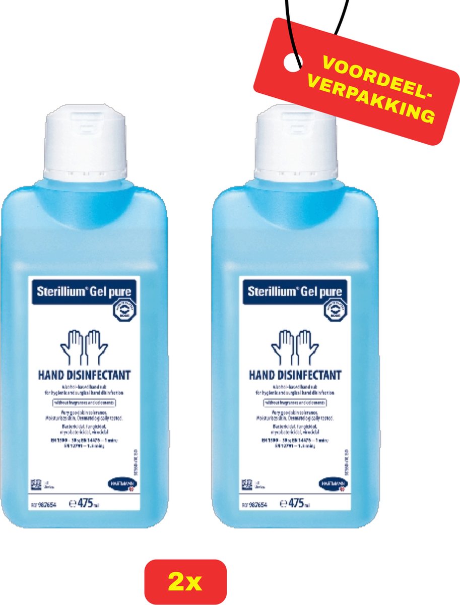 Goedkoopste 2 x Sterillium GEL. Handdesinfectant van Hartmann - 2 x 475ml - Voordeelverpakking!