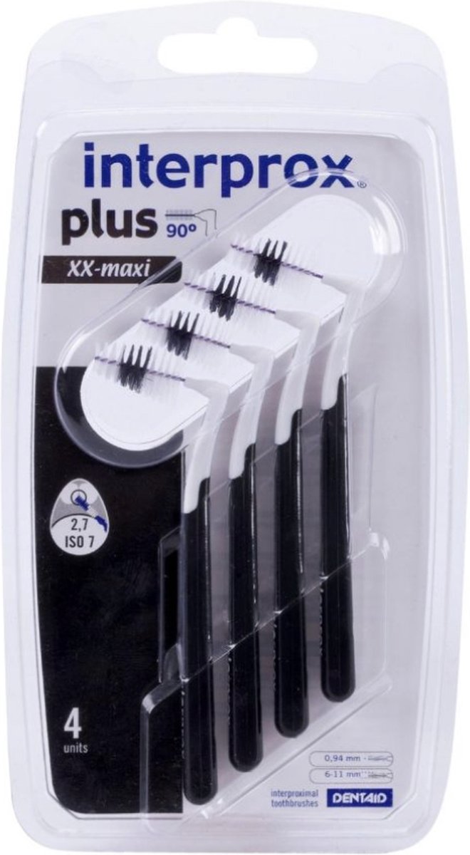 Goedkoopste Interprox Plus XX-Maxi - 6-11 mm - Zwart - 3 x 4 stuks - Voordeelpakket