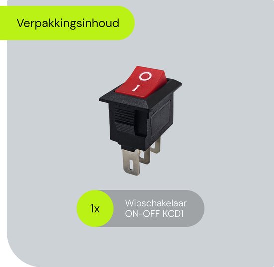 Verpakking: 1x KCD1 wipschakelaar ON-OFF.