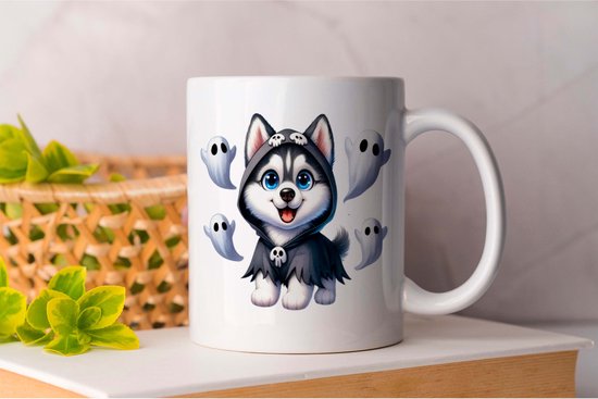 Mug Husky sibérien Spooky - chiens - Halloween - chiots - chiotamour - doglover - doggy - chiens - amour chiot - mon chien - amour chien