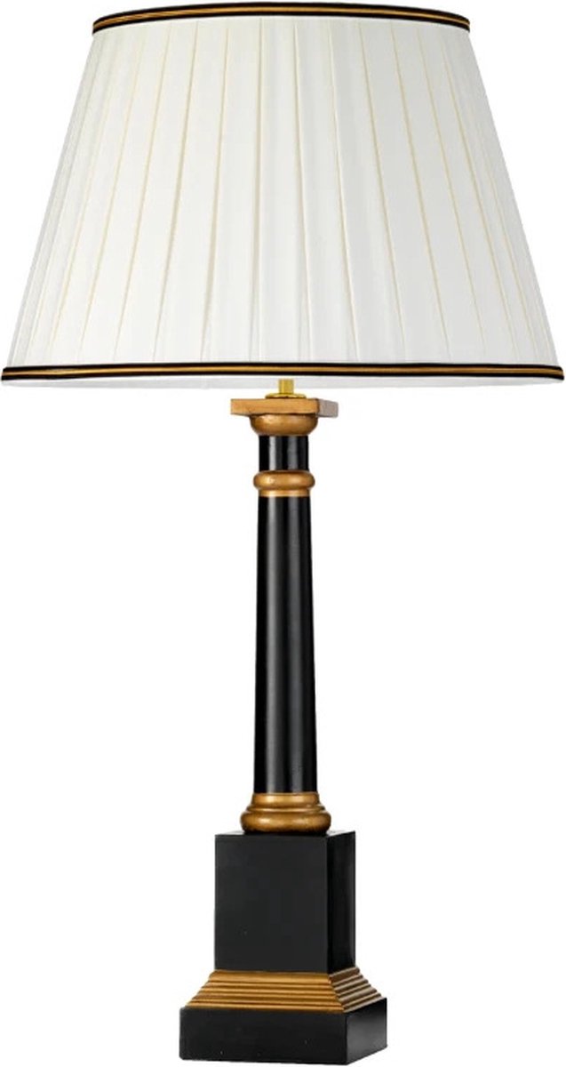 Landelijke Tafellamp - Steady Lighting -  - Landelijk - E27 - L: 13.5cm - Voor Binnen - Woonkamer - Eetkamer - Zwart