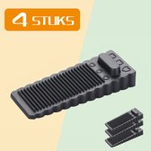 Colorful Sun® Deurstopper - 4 Stuks - Hoogte Verstelbaar - Met antislip - Rubberen Deurwig - Deurvastzetter - Deurklem - voor binnen en buitendeuren - Tapijt, Floor en Door - Deurstop - Zwart