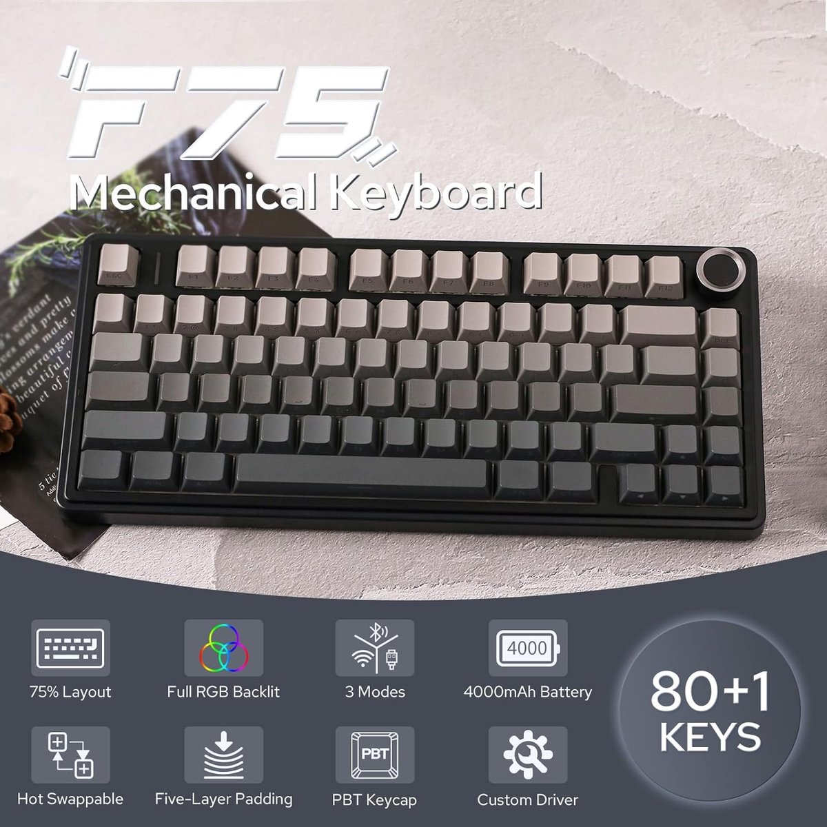 AULA F75 Pro - Draadloze Gaming Toetsenbord - Mechanisch thumbnail 3