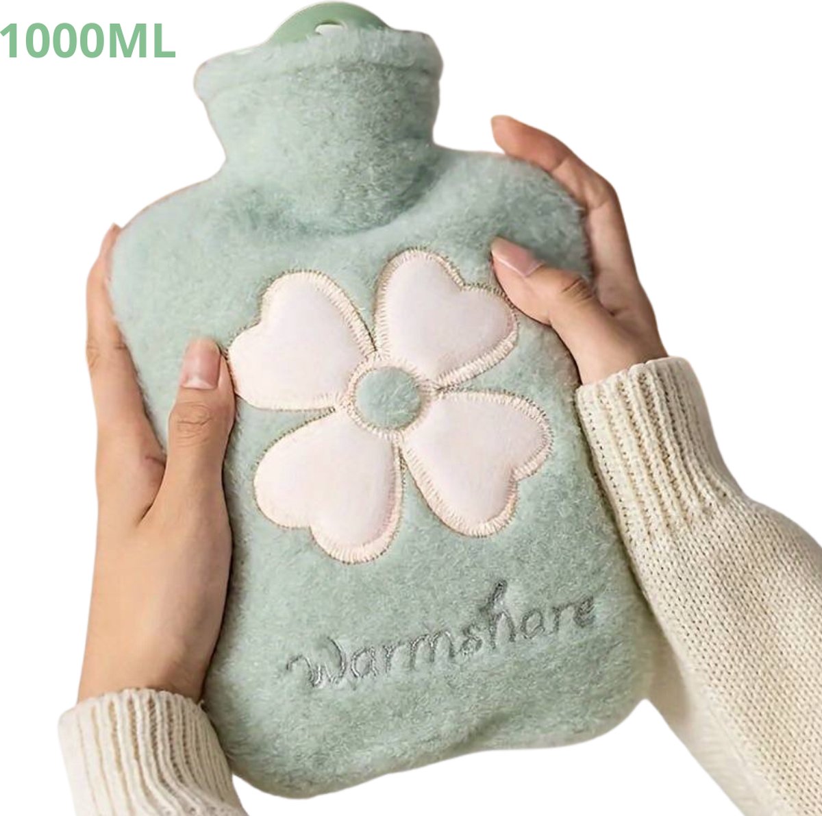 Goedkoopste Nivard Warmwaterkruik - Warmtekruik - Warmtekussen - Kruik - Met Hoes - Warmwaterzak - Knuffel - Bag - Groen - 1000ML