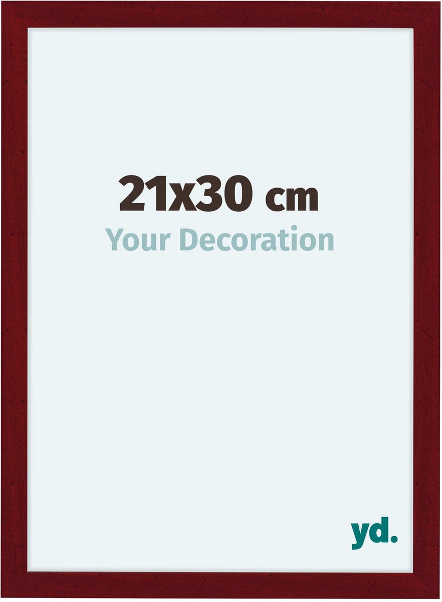 yd. Your Decoration - Fotolijst 21x30 cm - MDF - Wijnrood Geveegd - Como