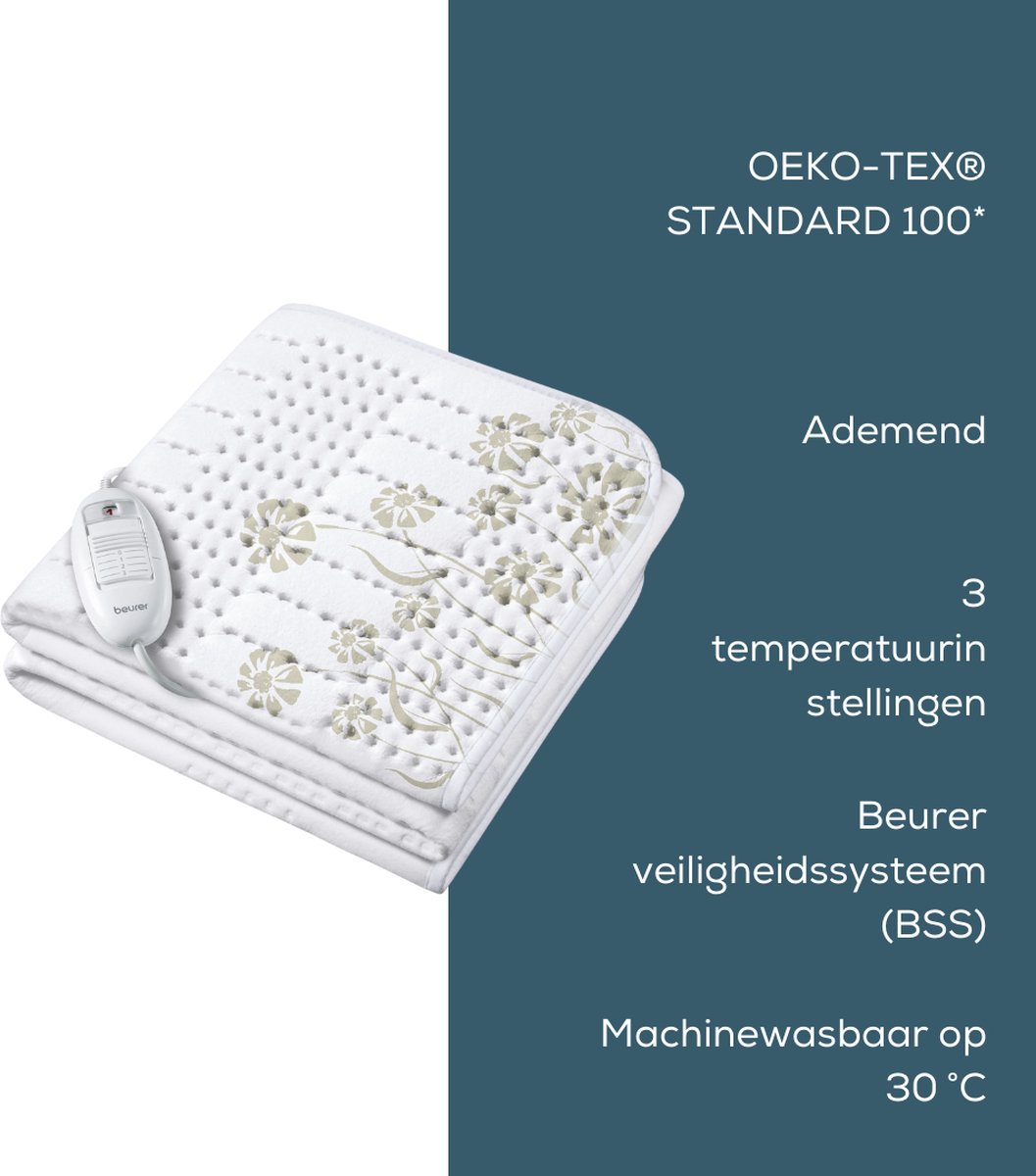 Afbeelding 2 van Beurer TS 23 Elektrische Deken 150x80 cm Wit/Print